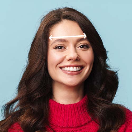 Measuring forehead for sunglasses