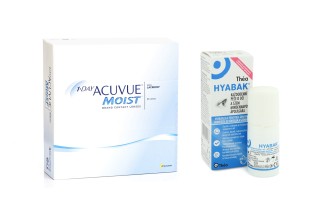 1-DAY Acuvue Moist (90 šošoviek) + Hyabak 0.15% gtt. 10 ml