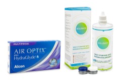 Air Optix Plus Hydraglyde Multifocal (6 šošoviek) + Solunate Multi-Purpose 400 ml s puzdrom