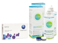 Biofinity CooperVision (6 šošoviek) + 2 x Solunate Multi-Purpose 400 ml s puzdrom