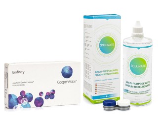 Biofinity CooperVision (6 šošoviek) + Solunate Multi-Purpose 400 ml s puzdrom