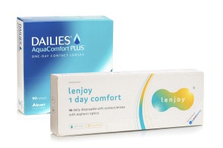 DAILIES AquaComfort Plus (90 šošoviek) + Lenjoy 1 Day Comfort (10 šošoviek)