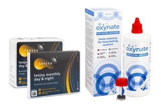 Lenjoy Monthly Day & Night (9 šošoviek) + Oxynate Peroxide 380 ml s puzdrom