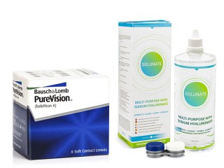 PureVision (6 šošoviek) + Solunate Multi-Purpose 400 ml s puzdrom